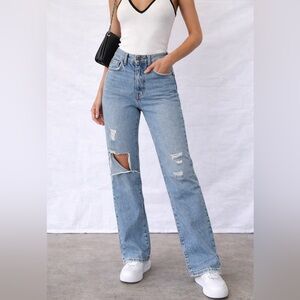 Carmar Distressed Light Wash Denim Jeans Size 27 NWT